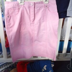 Escada Sport Pink Denim Skirt 42